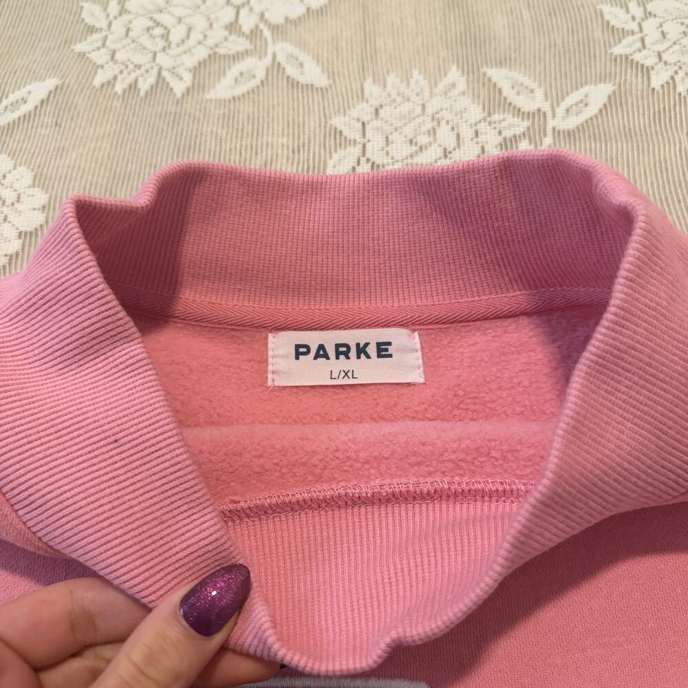 Parke Pink Varsity Heart Sweatshirt Size L/XL - Picture 3 of 3